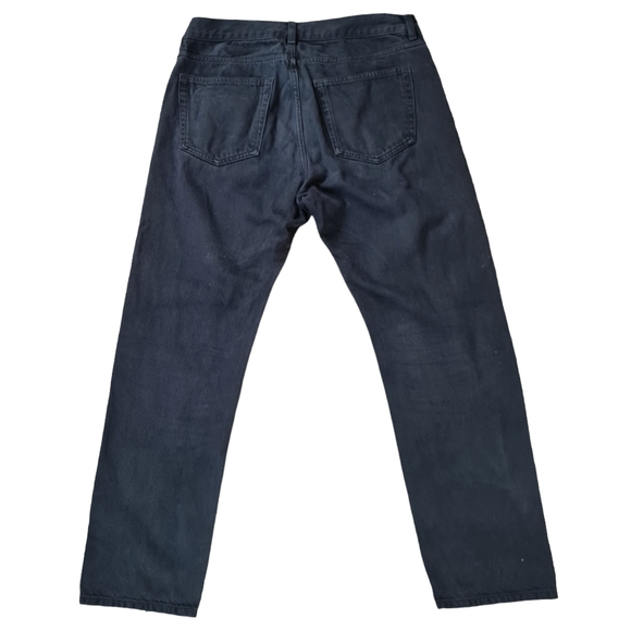 Arket Black Jeans Mens Organic Cotton Straight Leg Button Fly W31 L27 - Picture 4 of 5